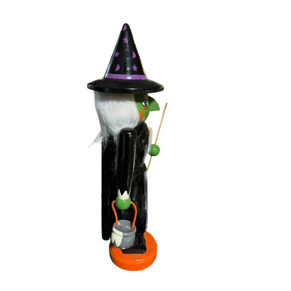 Wooden Witch Nutcracker Halloween Decor For Festive Home Accent - Picture 6 of 8